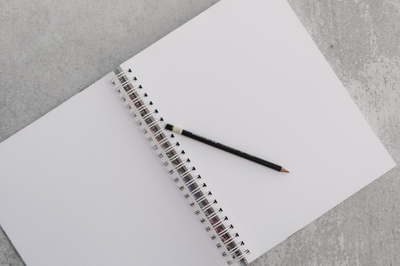 A blank paper notebook